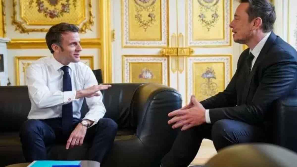 Reunión de Macron con Musk, celebrada en mayo.