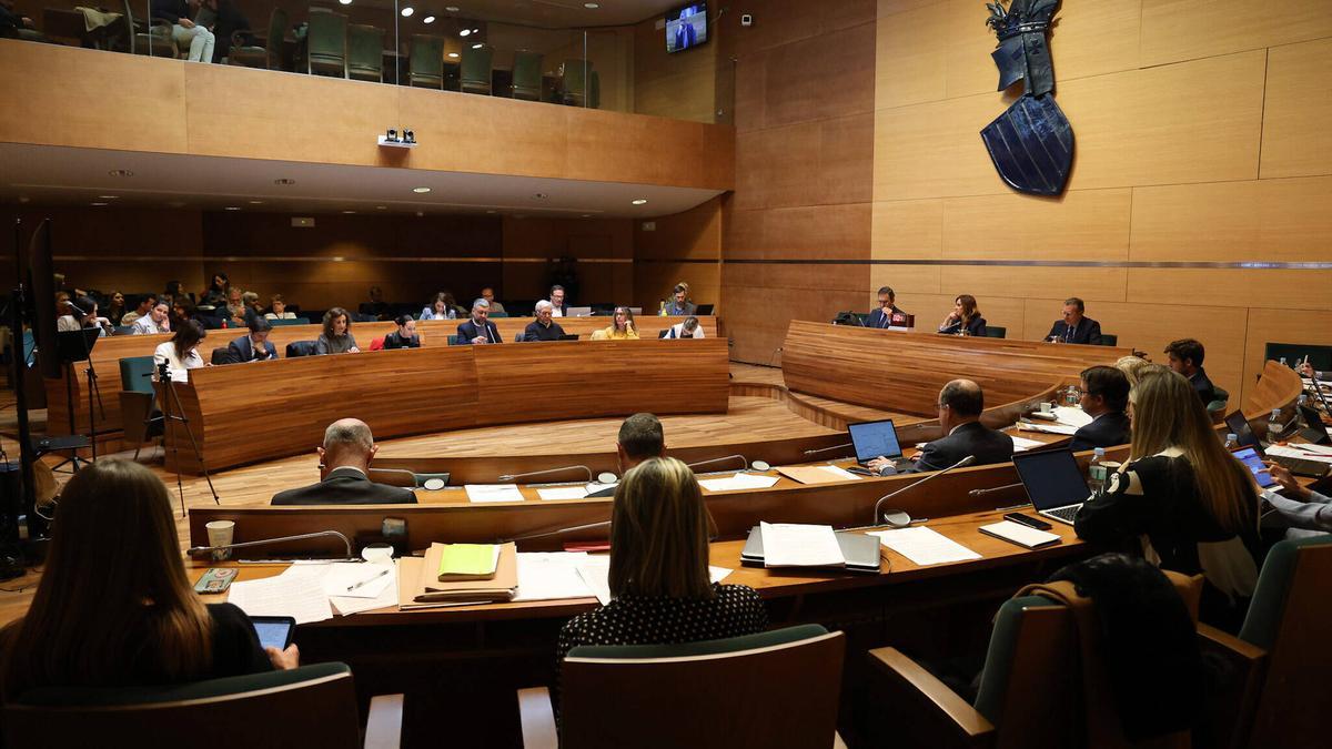 Reunión del pleno municipal de València en la Diputación