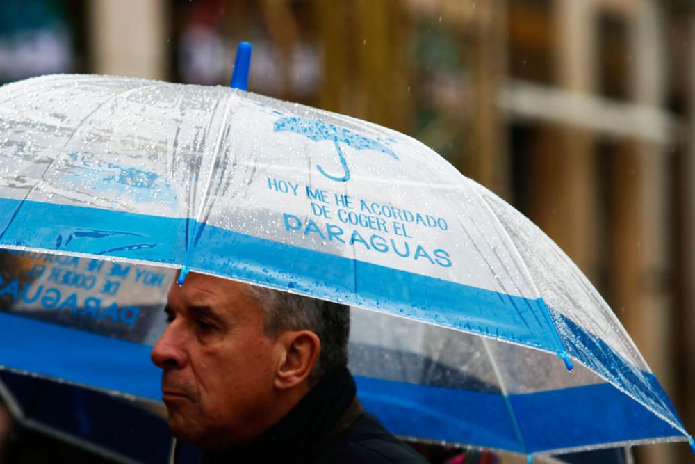 Lluvia y viento en Málaga