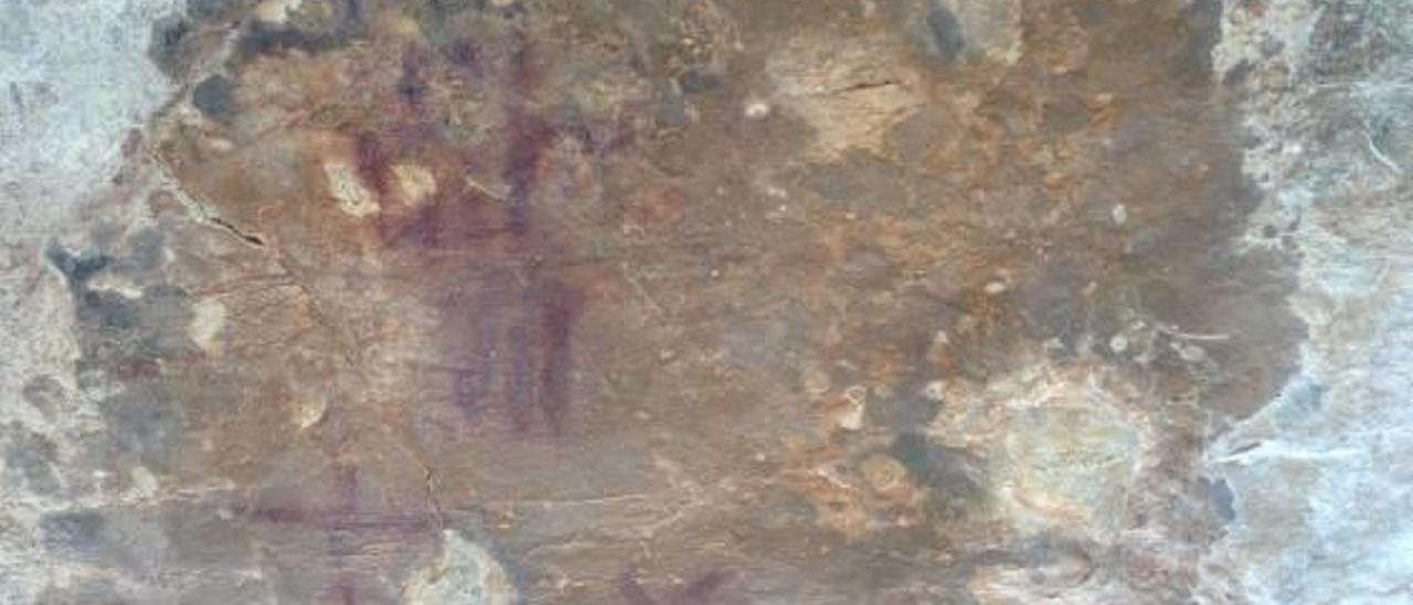 Detalle de una de las pinturas rupestres de Cullera.