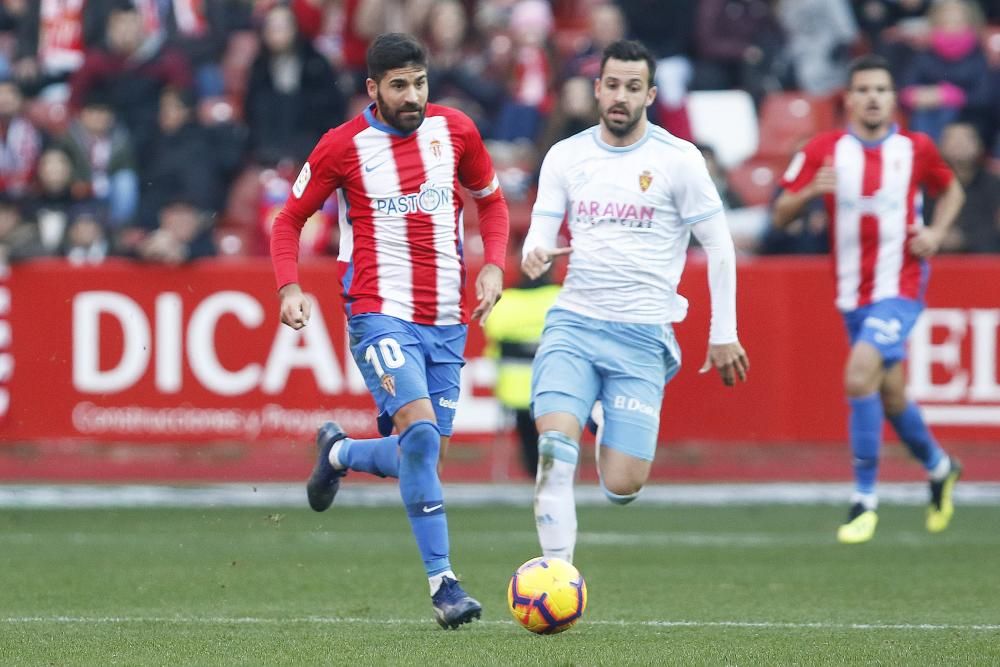 El partido entre el Sporting y el Zaragoza, en imágenes