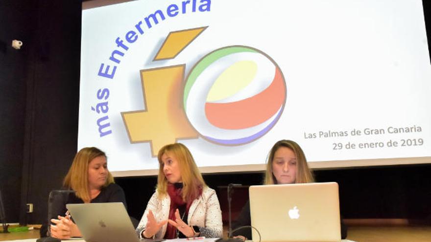 Alicia del Mar González, Rita Mendoza y María Desiré Alemán, este martes.