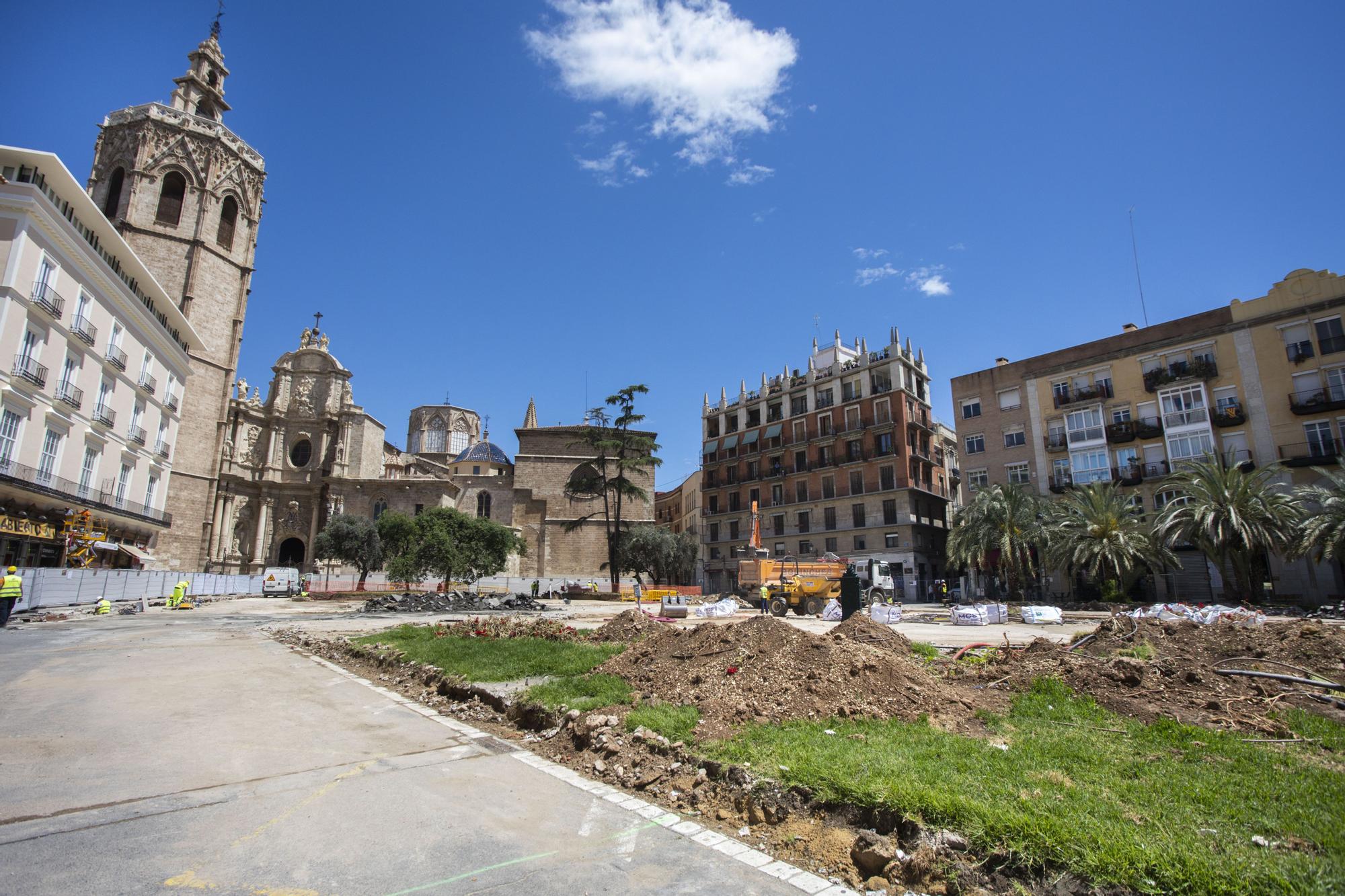 Así avanza la reforma de la plaza de la Reina