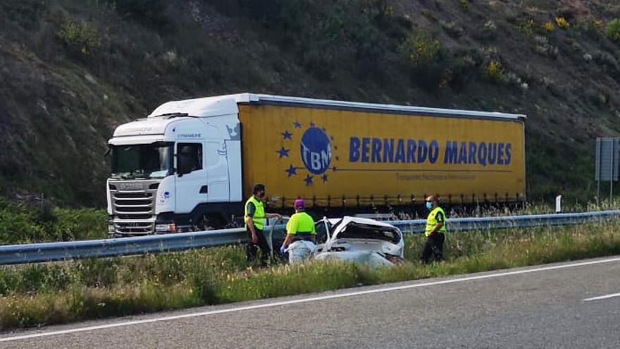 El vehículo accidentado.