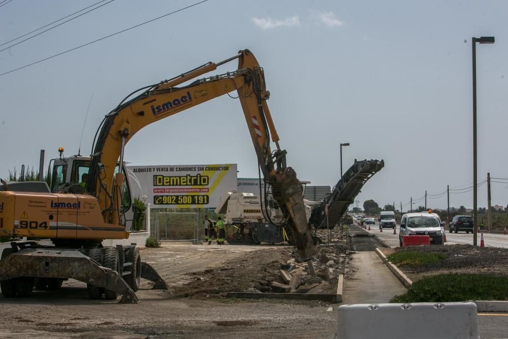 Las obras de la carretera de Santa Pola, en imágen