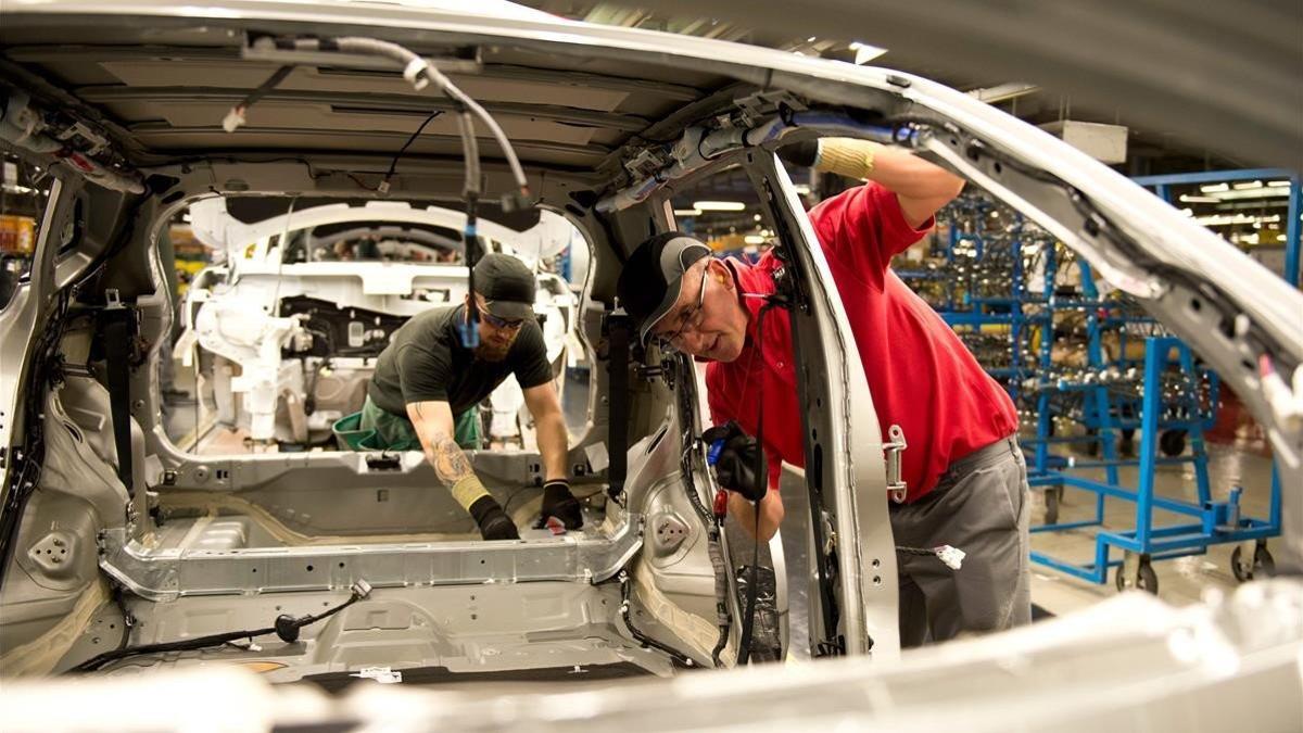 Trabajadores de Nissan de la planta de Sunderland.