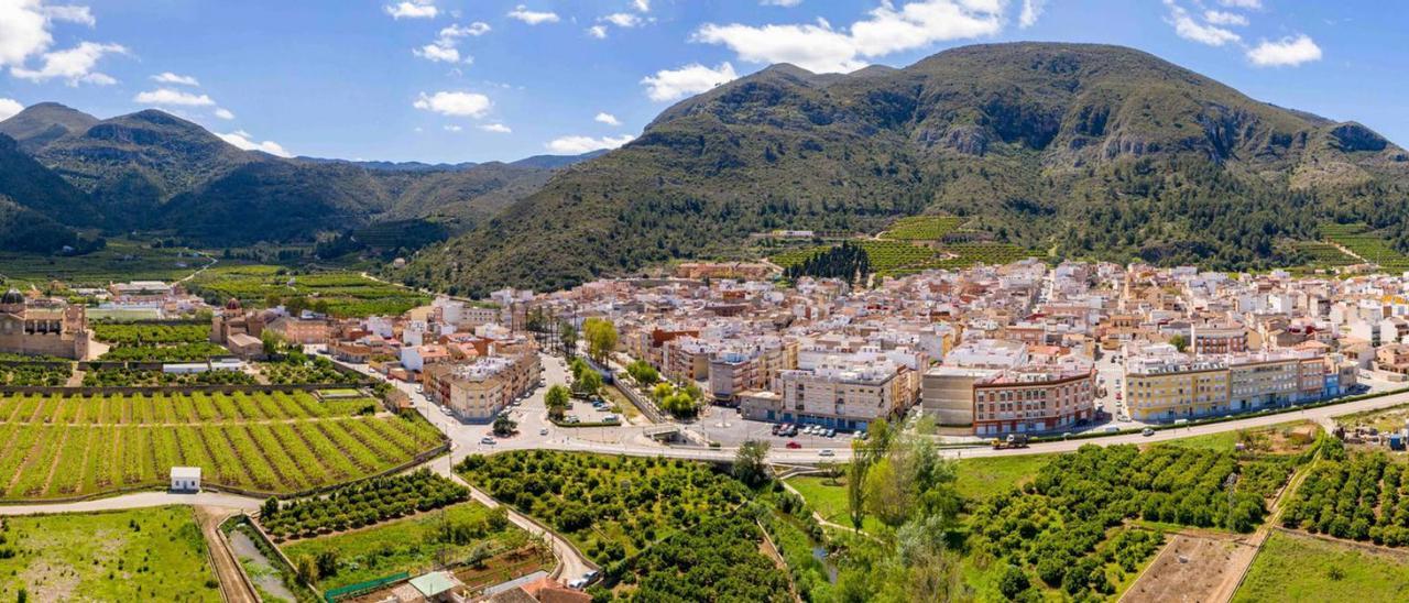 Vista aérea de Simat de la Valldigna, en una imagen reciente. | LEVANTE-EMV