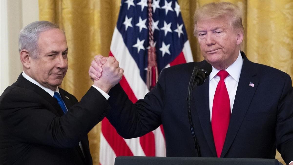 Netanyahu y Trump tras presentar el plan de paz.