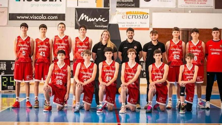 El Bàsquet Manresa infantil topa contra l'evidència i és eliminat en quarts de final de l'estatal pel Barça (105-55)
