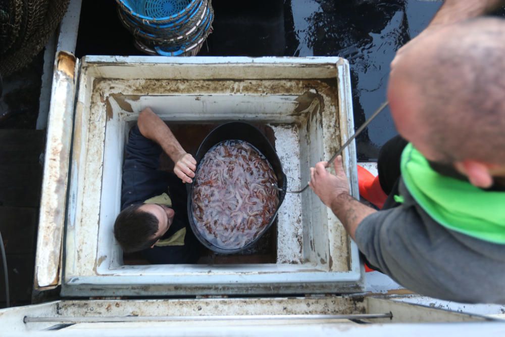 Tan solo cinco compradores y un barco se encargan de llevar el marisco y el pescado de arrastre cada día a la mesa de los malagueños donde la merluza y las gambas son las grandes protagonistas.