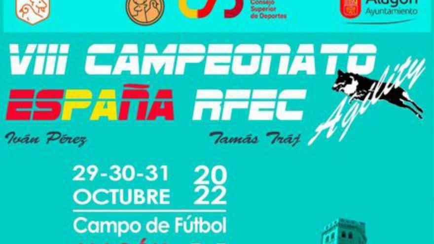 Cartel de la cita en Alagón.