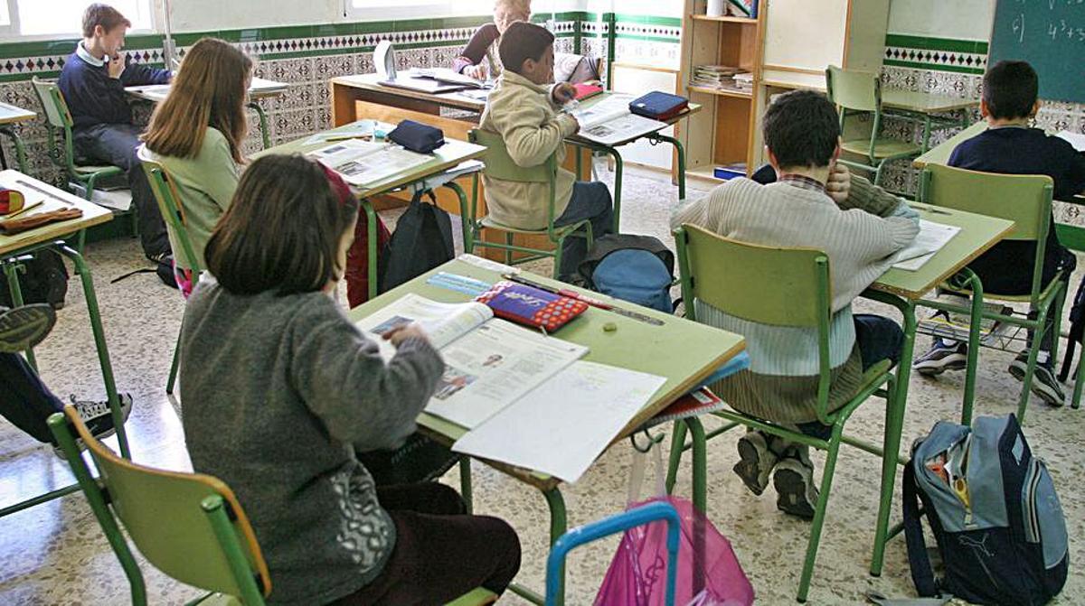 Alumnos en una clase de Primaria de Málaga.  | C.C.