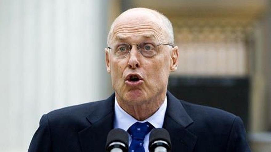 Henry Paulson, secretario del Tesoro, ayer, durante su intervención.