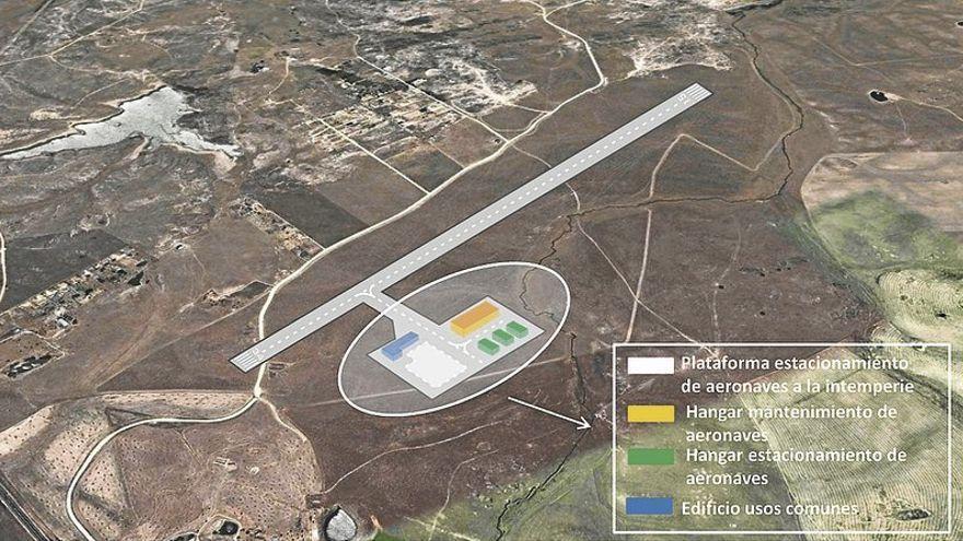 Plano del aeródromo que se proyectaba en las inmediaciones del hotel Palacio de Arenales.