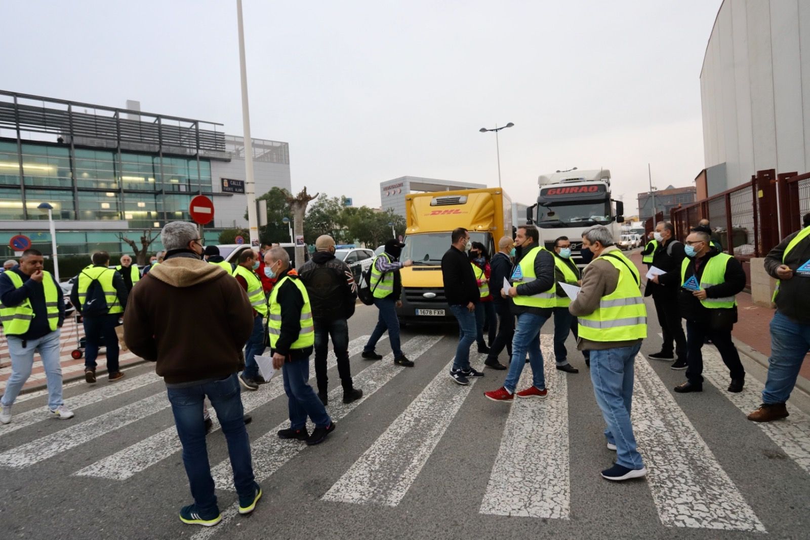 Concentración de camioneros en Murcia