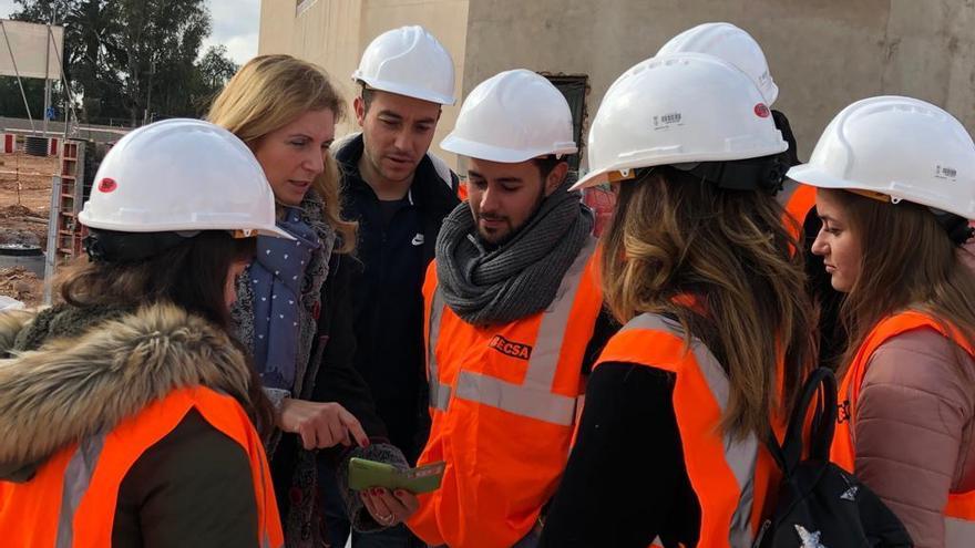 Marco durante la visita a las obras.