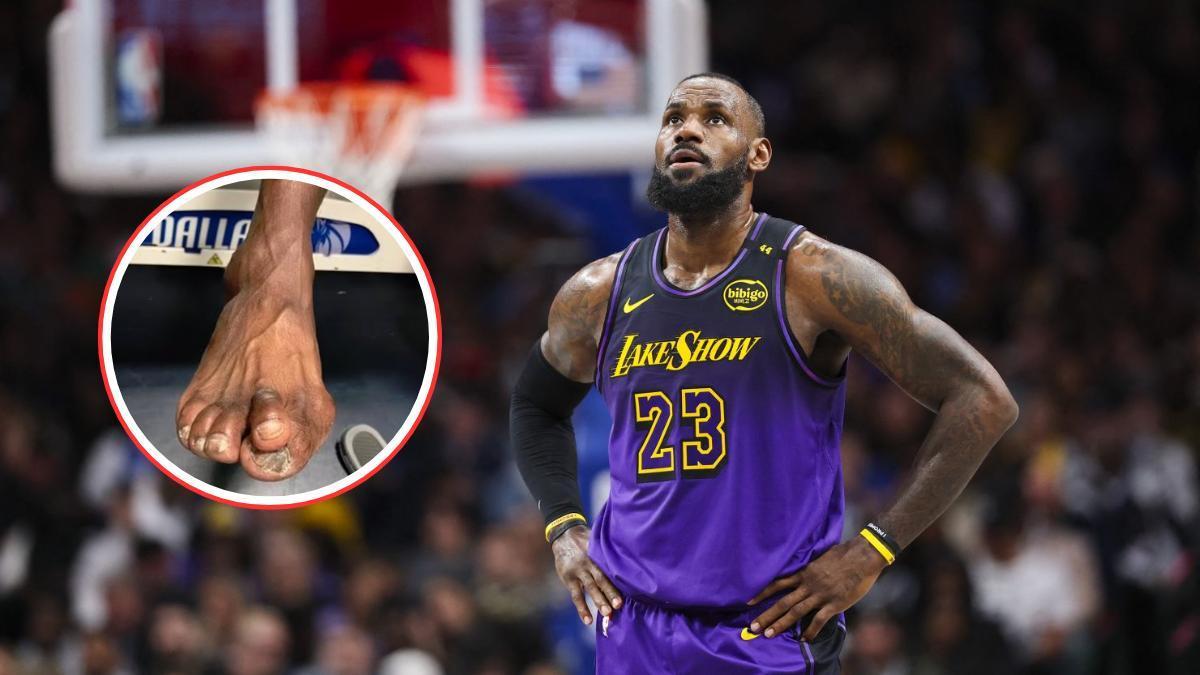 El pie de LeBron James en su año 22 en el baloncesto de máximo nivel.