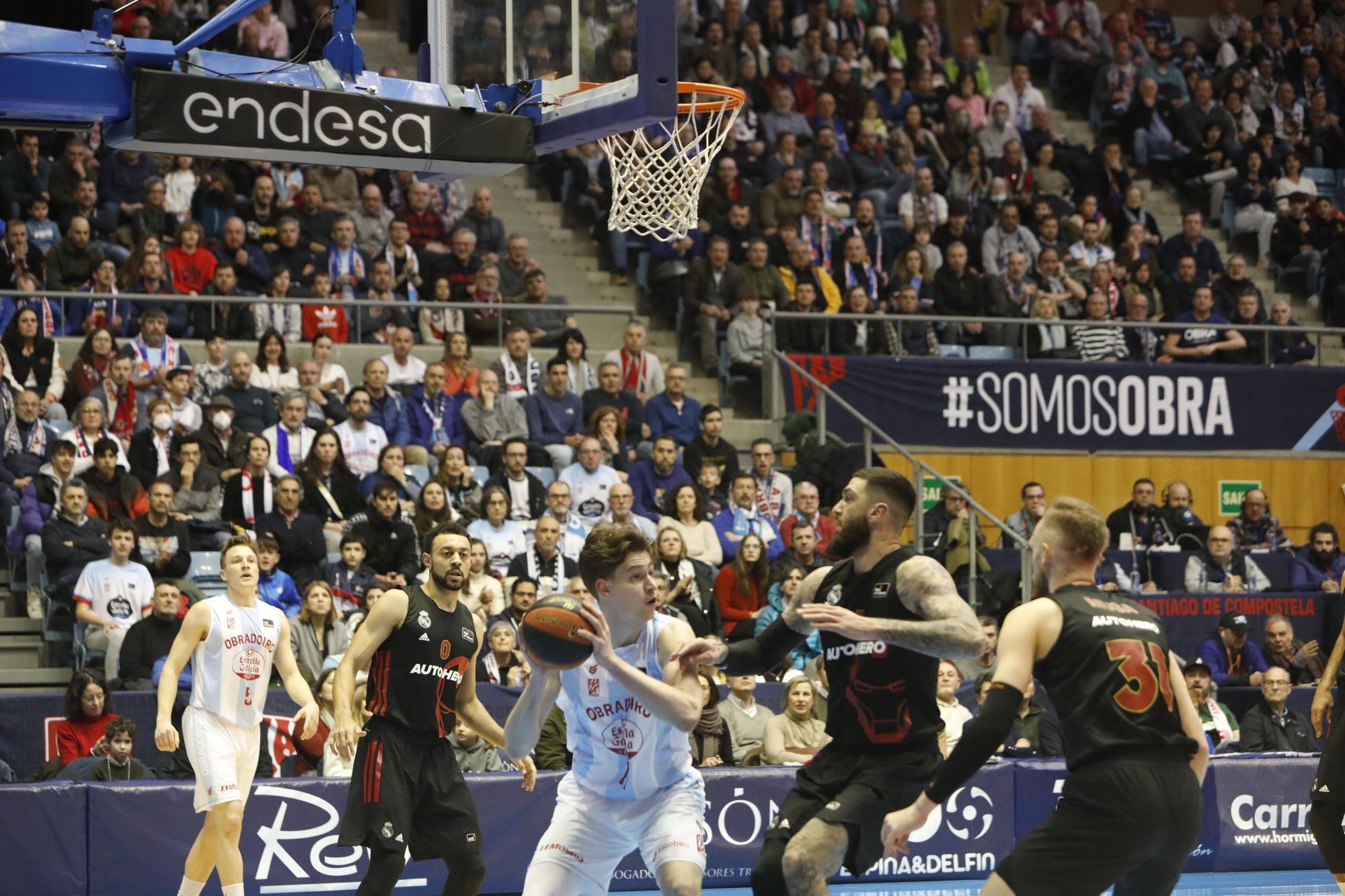 El Obradoiro cae ante el líder de la ACB: Obradoiro 78 - 84 Real Madrid