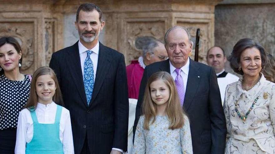 La familia real, el pasado mes de abril, en Palma de Mallorca.