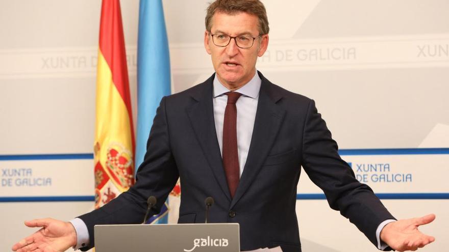 Núñez Feijóo tras el Consello de la Xunta de esta mañana. // Xoán Álvarez