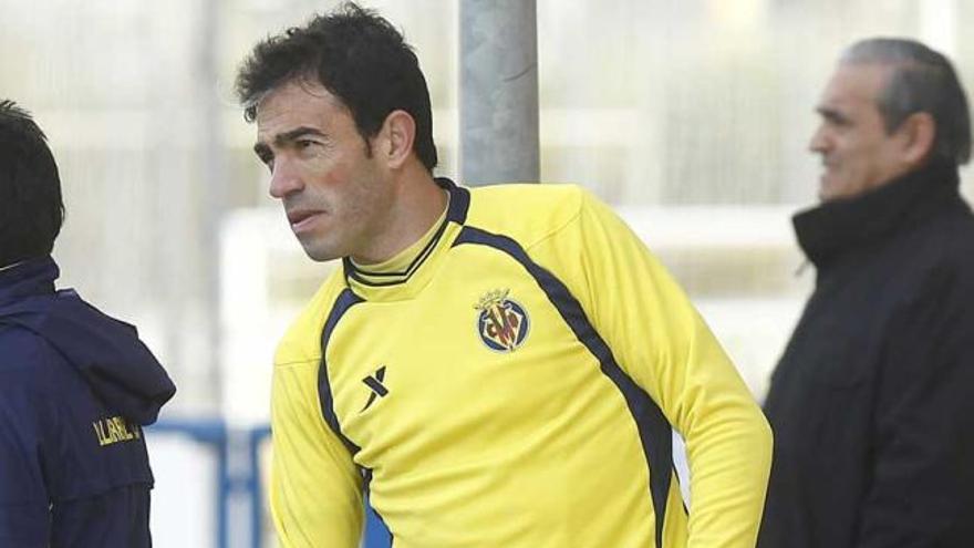 Javi Venta, durante un entrenamiento con el Villarreal.