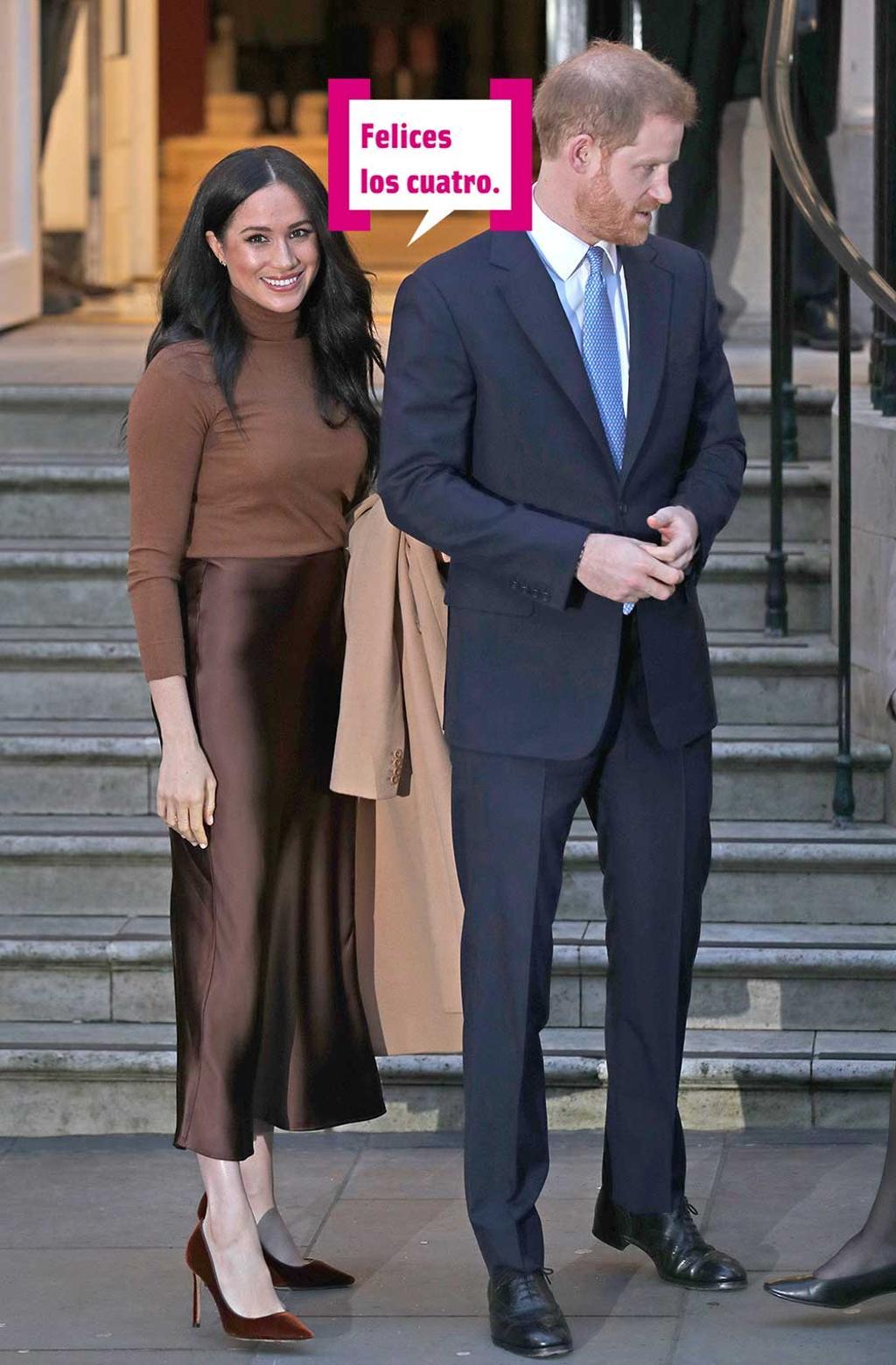 Meghan Markle y el príncipe Harry con bocadillo Cuore