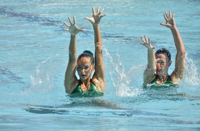 LAS PALMAS DE GRAN CANARIA A 28/05/2017. Natación sincronizada / Final de dúo libre y de dúo mixto de la competición internacional en la piscina  Metropole. FOTO: J.PÉREZ CURBELO