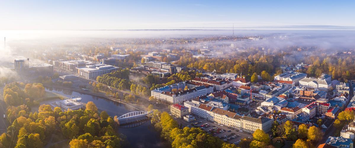 Imagen panorámica del 'old town' de Tartu.