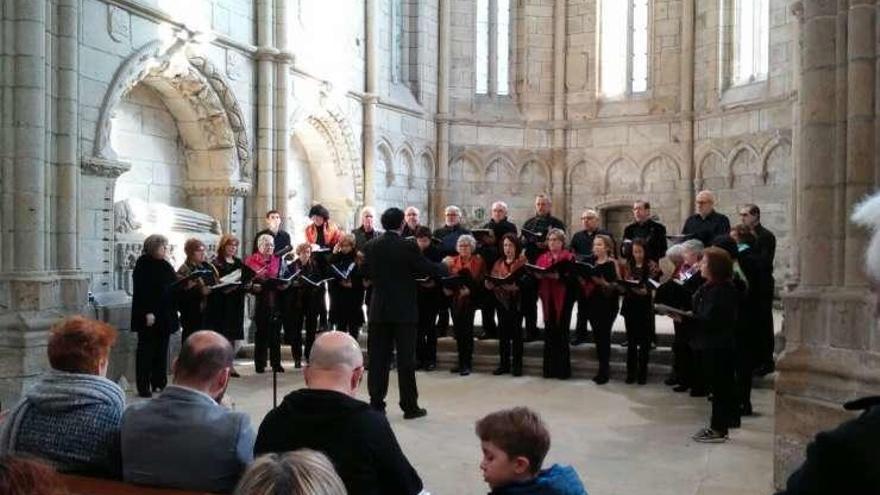 Un momento do acto de onte no Panteón de Galegos Ilustres.