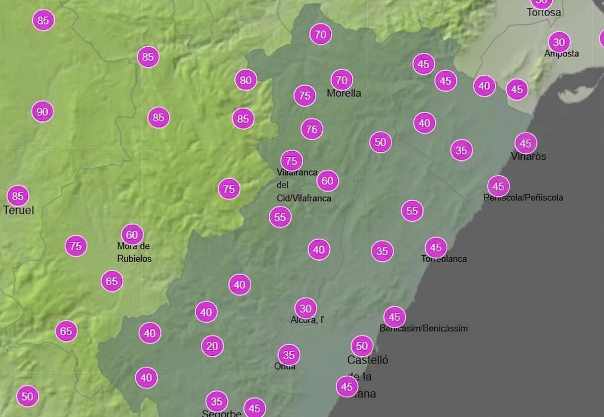 Posibilidades de lluvia de 6.00 a 12.00 horas este sábado.