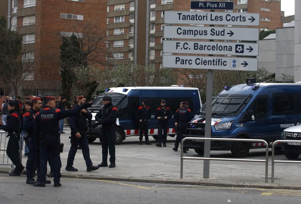 Protesta de Tsunami Democràtic junto al Camp Nou.