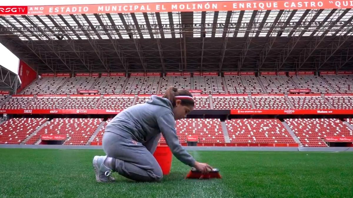 Un fotograma del vídeo viral del Sporting.