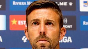 Luis García, el entrenador del Espanyol, durante la rueda de prensa previa al duelo con el Racing de Santander.