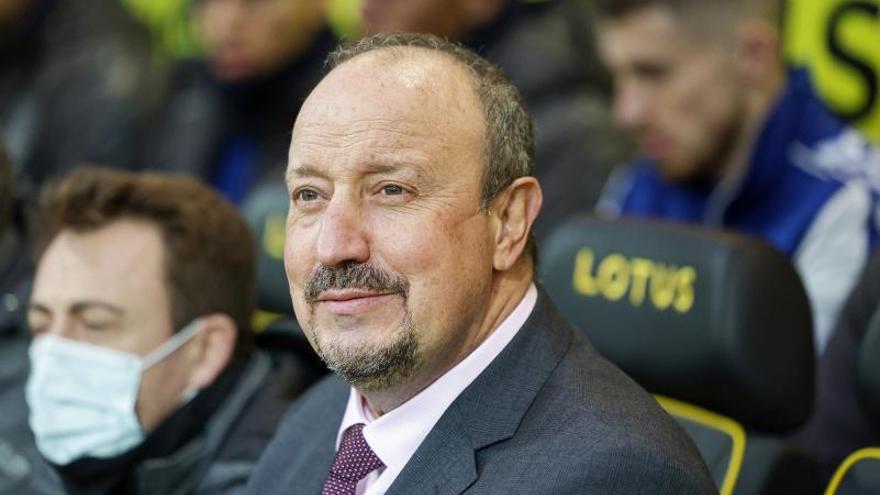 Rafa Benítez, cesado ayer, durante el último partido como entrenador del Everton. // EUROPA PRESS