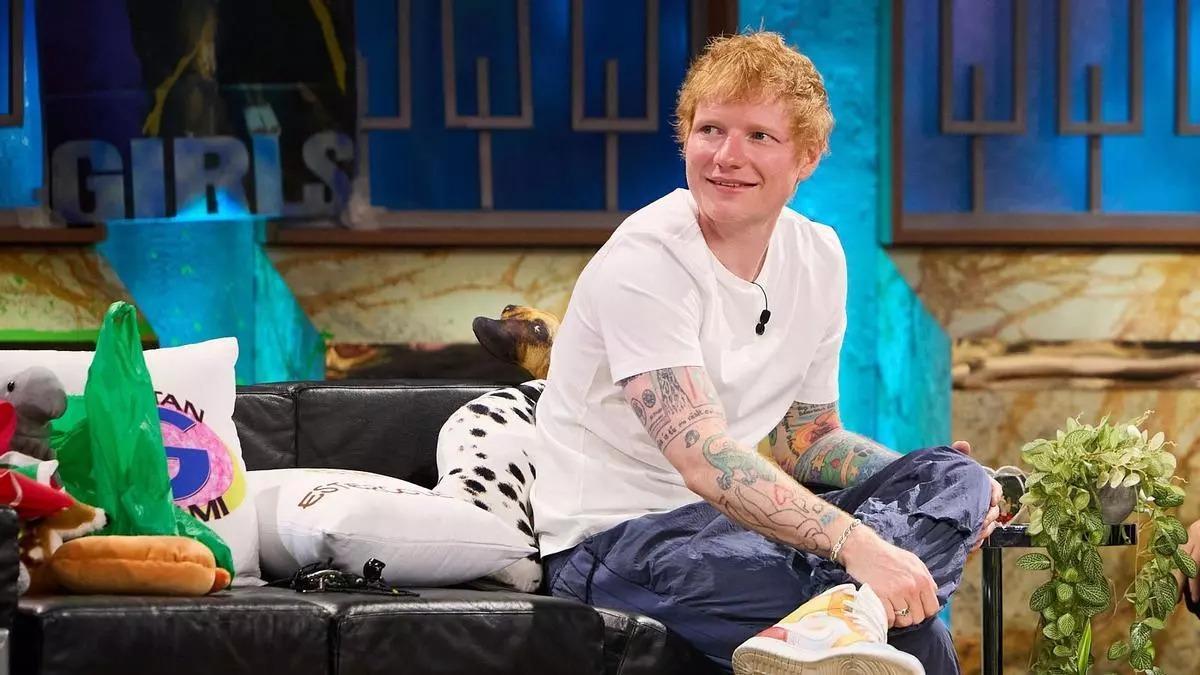 Ed Sheeran durante su visita a La Revuelta. Ed Sheeran durante su visita a La Revuelta.