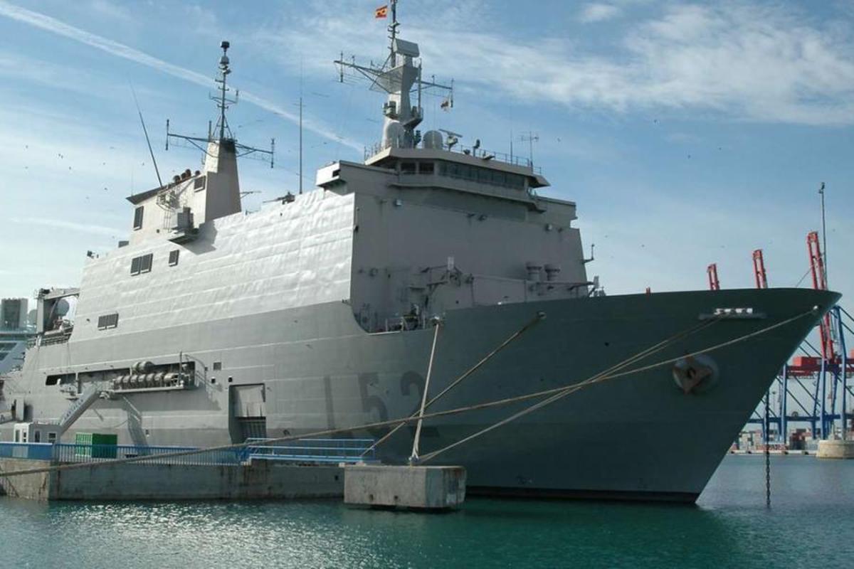 El buque de desembarco anfibio Castilla ha sido el primero en probar una nube 5G propia con apoyo de satélite. Foto Nato Archives