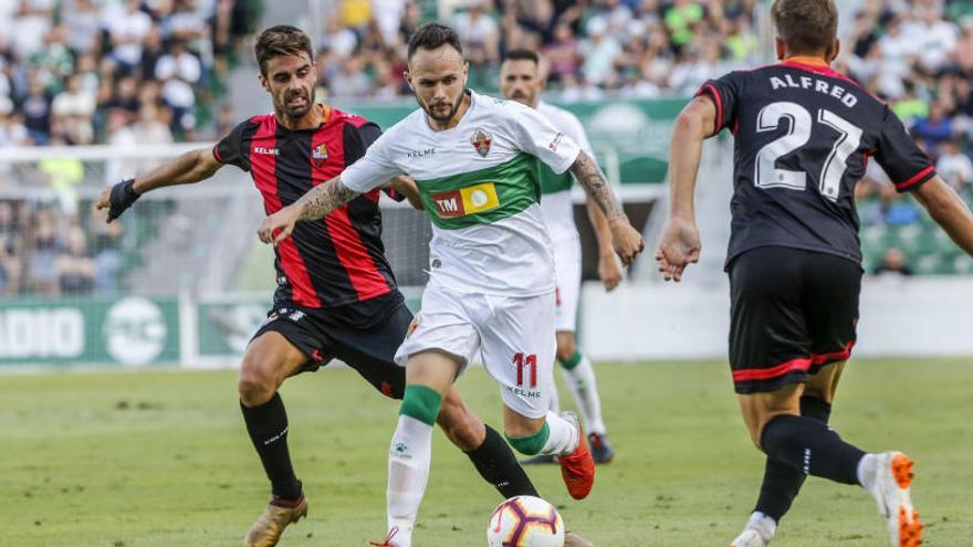 Iván Sánchez, durante el partido frente al Reus