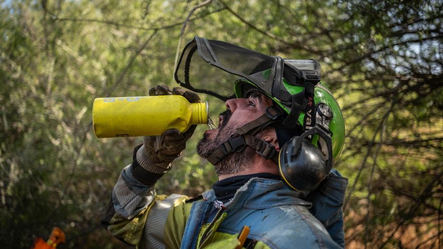 Labores de perímetro en el incendio del norte de Tenerife