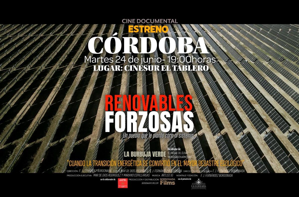 Llega a Córdoba el documental sobre la lucha de un pueblo de Jaén contra las megaplantas fotovoltaicas