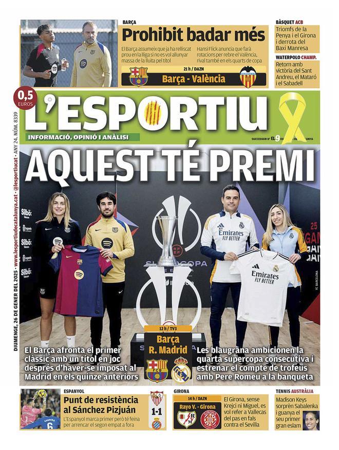 Las portadas de la prensa deportiva de hoy, 26 de enero de 2025