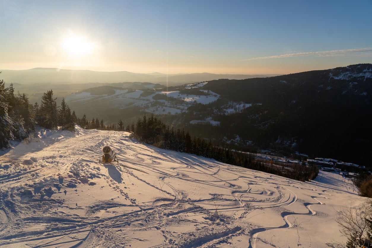 Sky Bridge 721, en República Checa, tras haber nevado