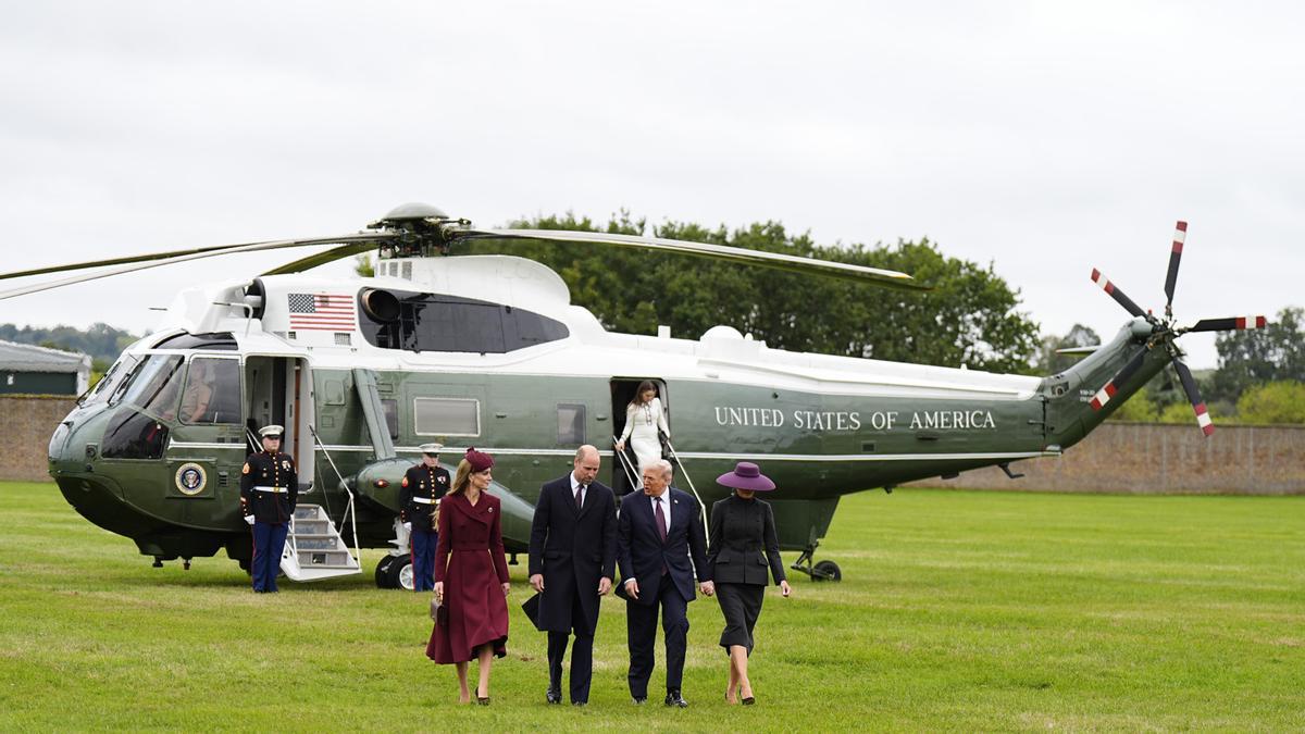 Donald Trump y Melania Trump, en su segunda visita de estado al Reino Unido.