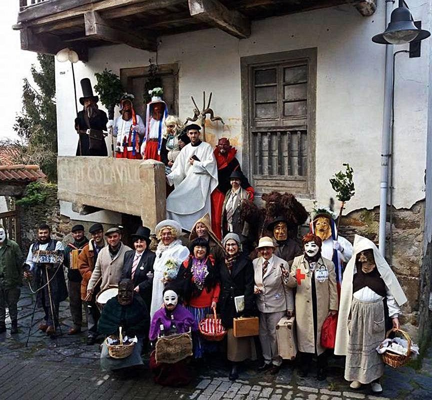 Salida de los guilandeiros de Tineo en 2017. | Reproducción de D. Á.