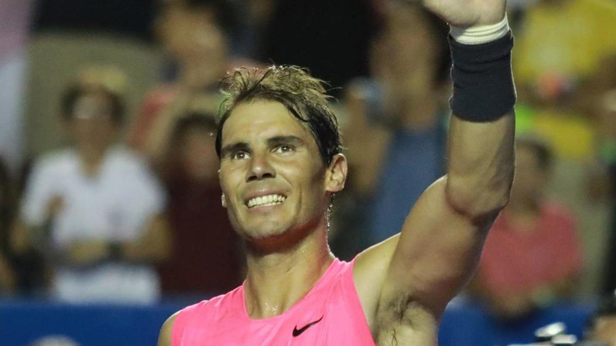 Rafa Nadal celebra en el torneo de Acapulco