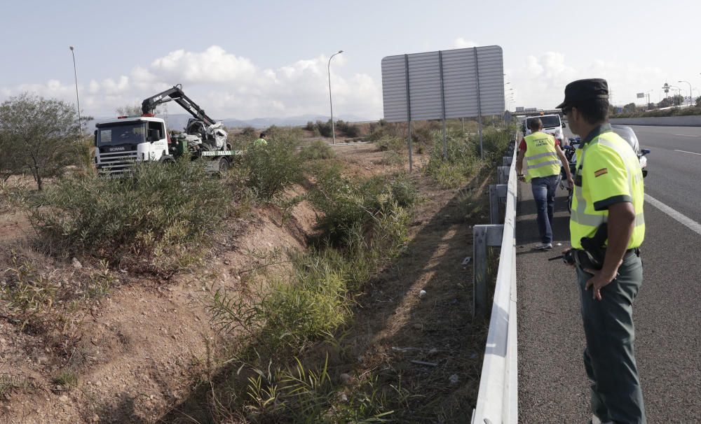 Atasco por un accidente en la autopista de Inca