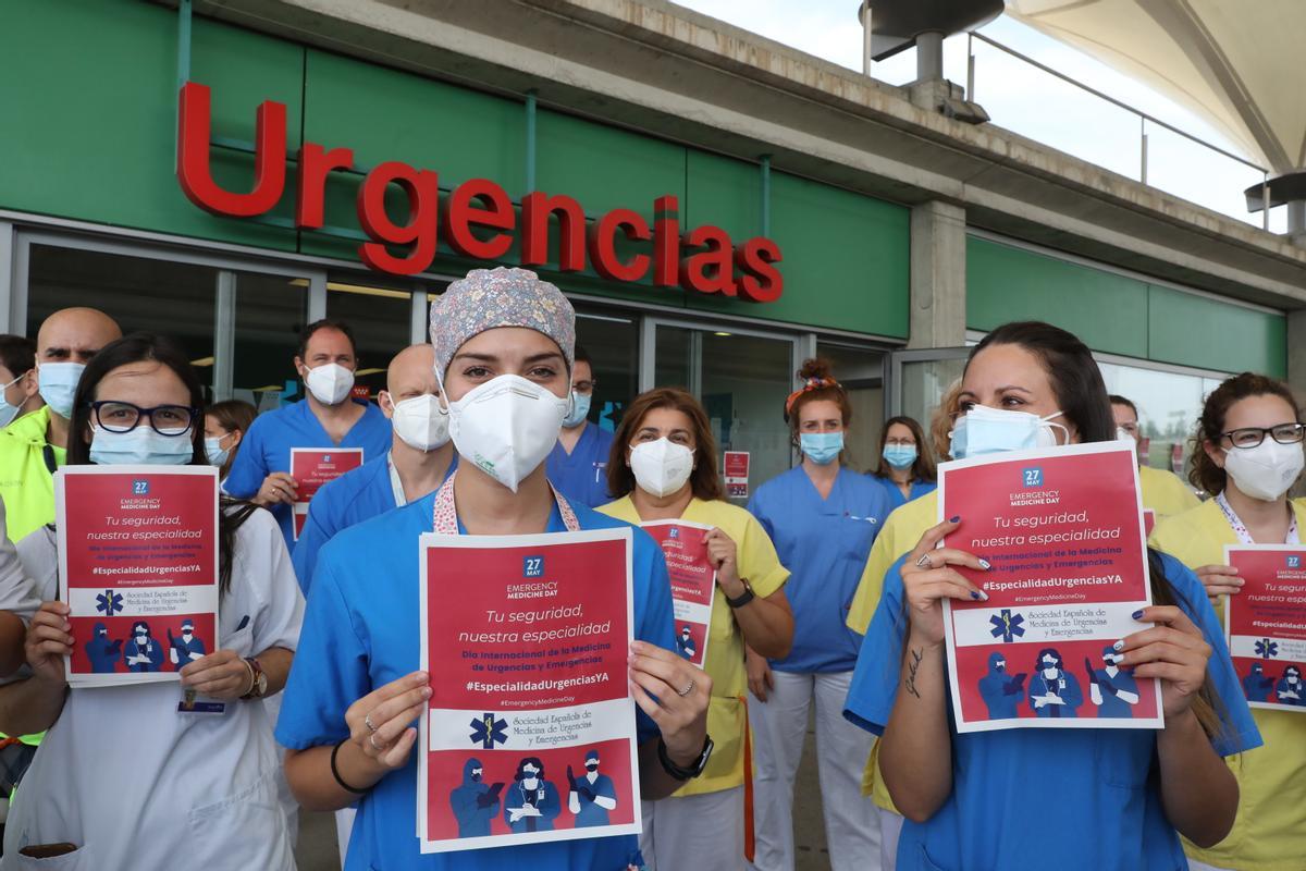 Concentración de sanitarios de Urgencias y Emergencias en Madrid.