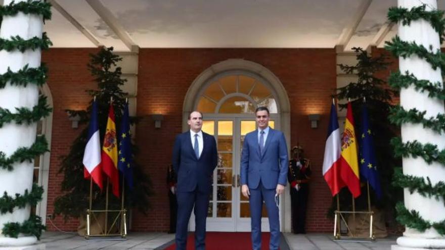 El president del govern espanyol Pedro Sánchez amb el primer ministre francès Jean Castex