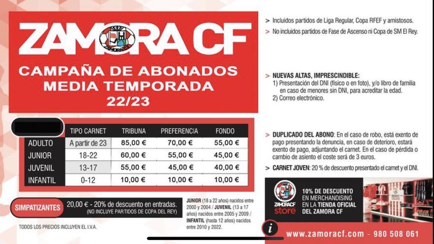 El Zamora CF presenta su campaña de abonados de media temporada