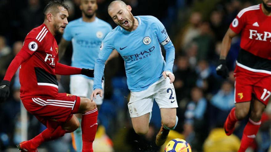 Silva durante el partido.