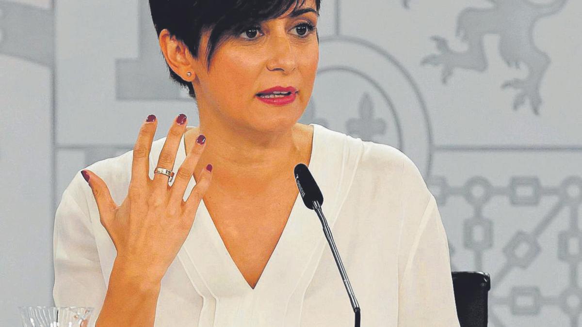 Isabel Rodríguez durant la roda de premsa d’ahir després del Consell de Ministres